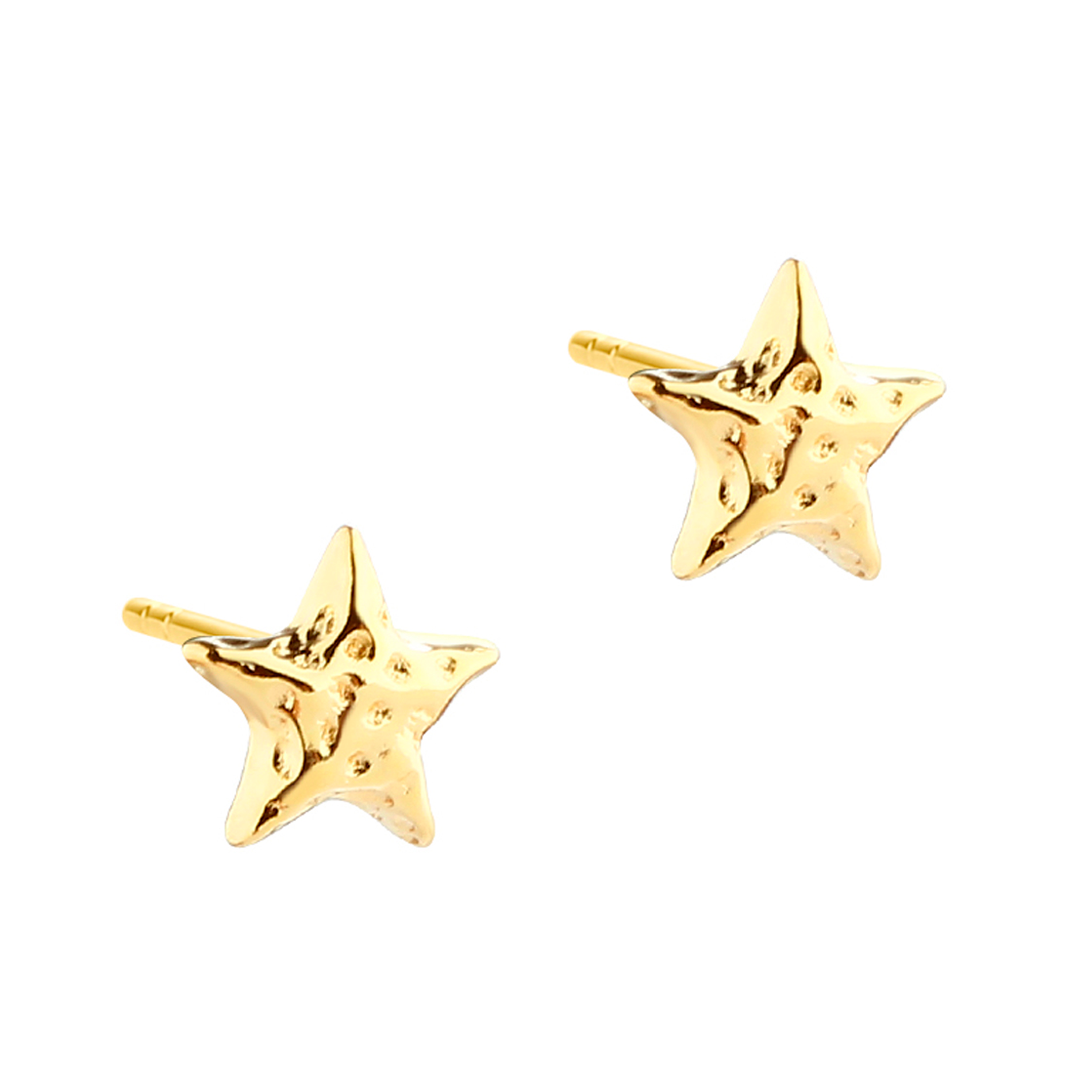 Aqua Dulce Astra Star øreringe i forgyldt 925 sterlingsølv med stjernedesign 6 mm