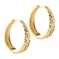 Aqua Dulce Cappa Hoop 20 mm øreringe i forgyldt 925 sterlingsølv med hamret overflade