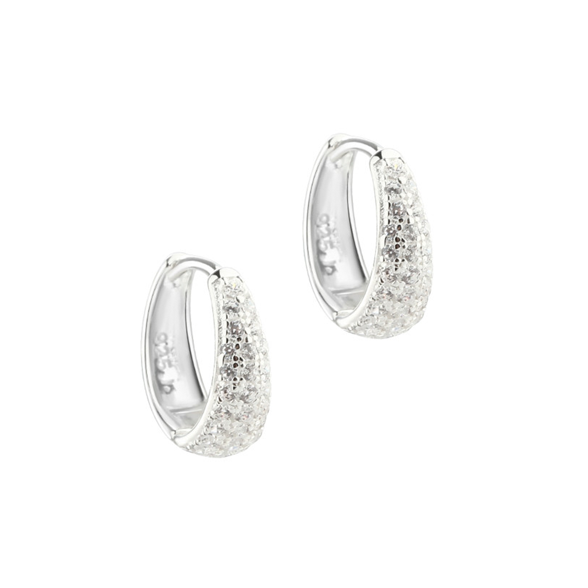 Aqua Dulce Darling Emma øreringe i sølv med klare zirkonia 12 mm
