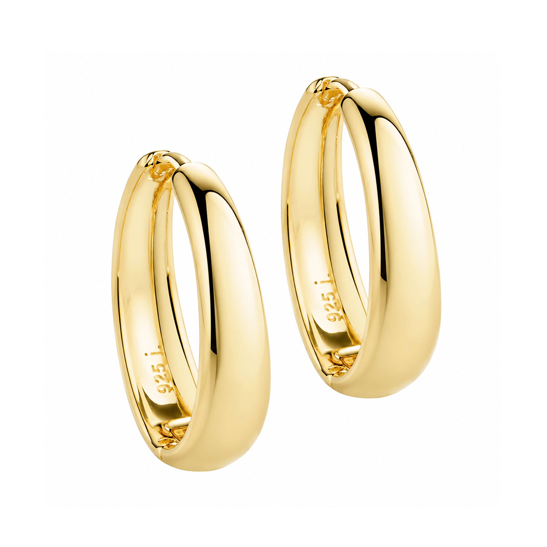 Aqua Dulce Emma Hoop øreringe i forgyldt 925 sterlingsølv 16 mm