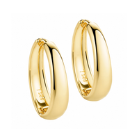 Aqua Dulce Emma Hoop øreringe i forgyldt 925 sterlingsølv 16 mm