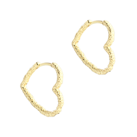 Aqua Dulce Love Me Heart Hoop Big øreringe i forgyldt 925 sterlingsølv 22 mm