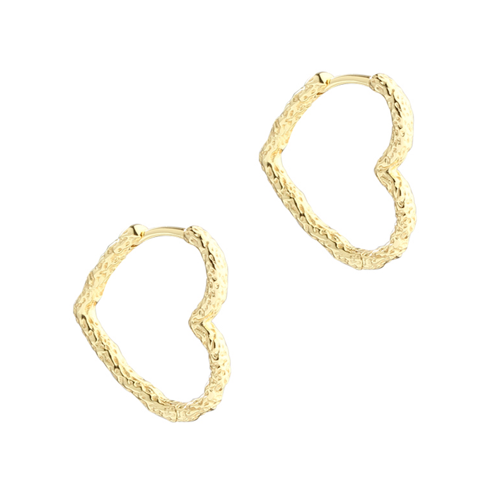 Aqua Dulce Love Me Heart Hoop Big øreringe i forgyldt 925 sterlingsølv 22 mm
