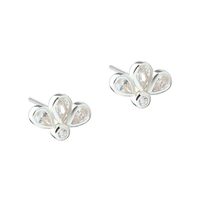 Aqua Dulce Nora Clear Flower ørestikker i sølv med zirkonia