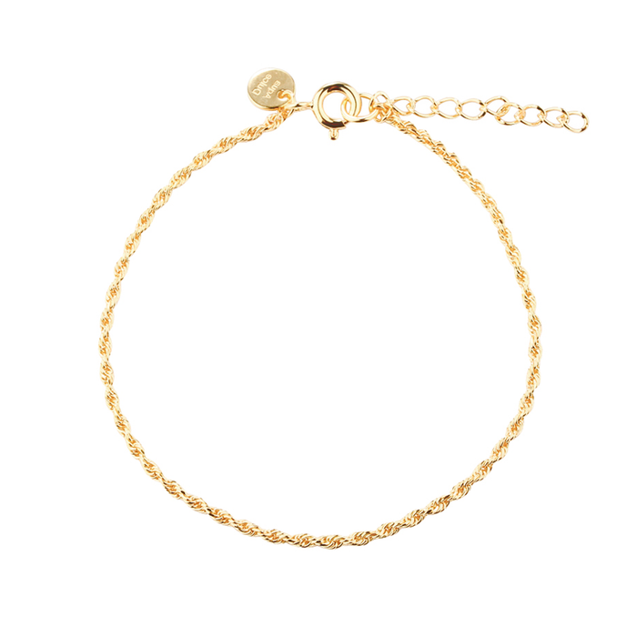 Aqua Dulce Rope armbånd i forgyldt 925 sterlingsølv med snoet kædedesign