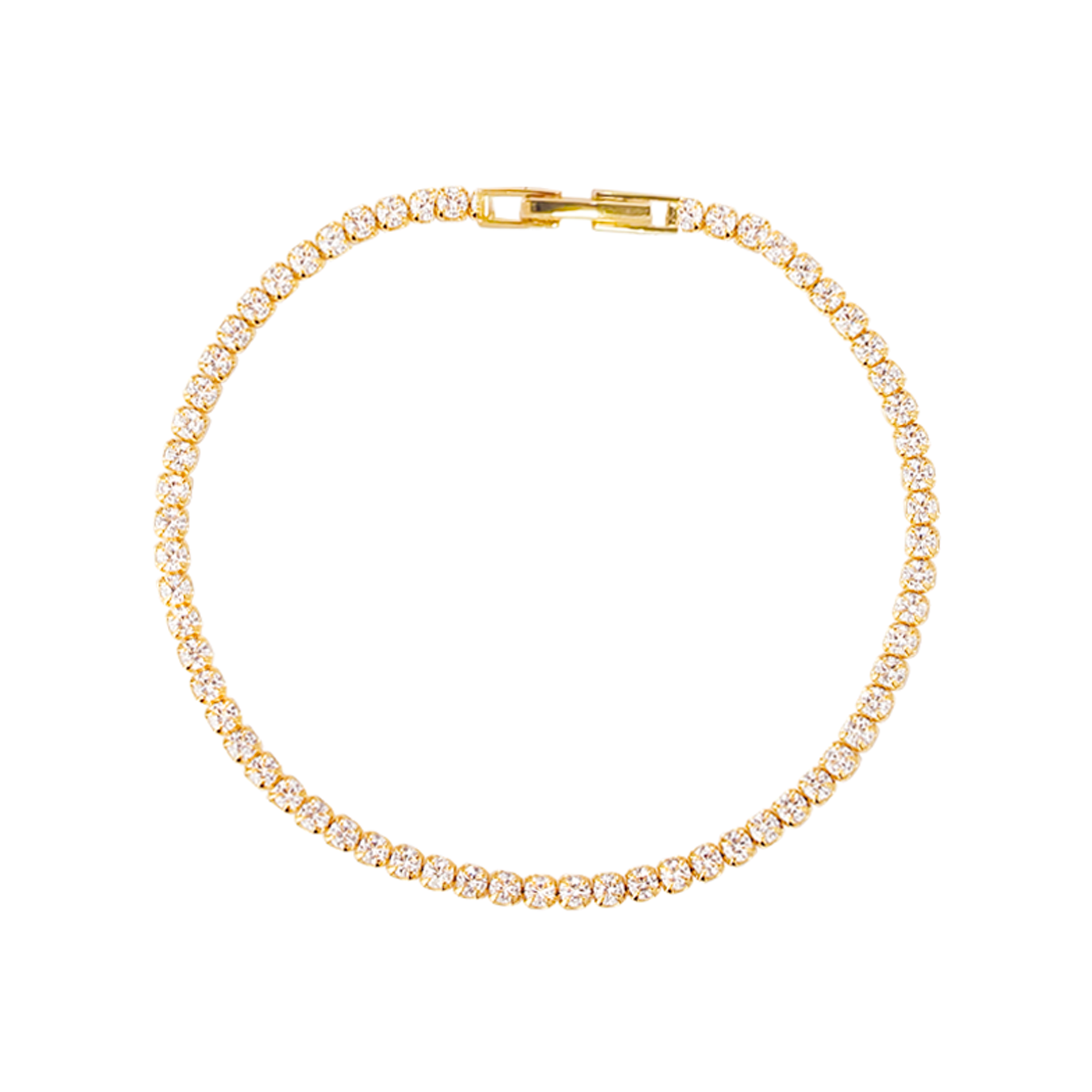 Aqua Dulce Tennis Medium armbånd i forgyldt 925 sterlingsølv med zirkonia