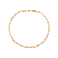 Aqua Dulce Tennis Medium armbånd i forgyldt 925 sterlingsølv med zirkonia