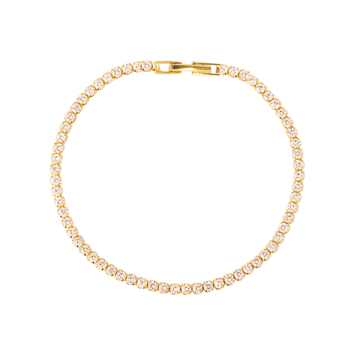 Aqua Dulce Tennis Medium armbånd i forgyldt 925 sterlingsølv med zirkonia