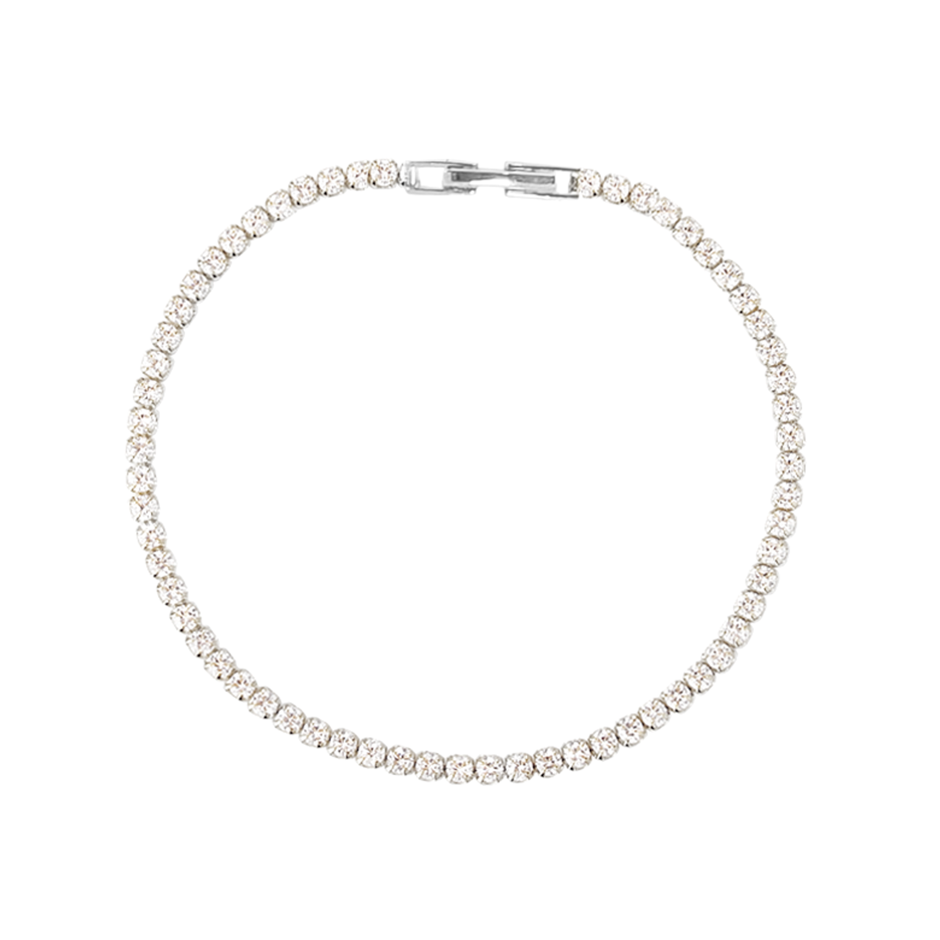 Aqua Dulce Tennis Medium armbånd i 925 sterlingsølv med klare zirkonia