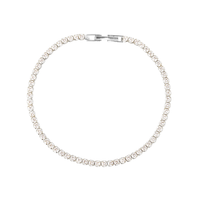 Aqua Dulce Tennis Medium armbånd i 925 sterlingsølv med klare zirkonia