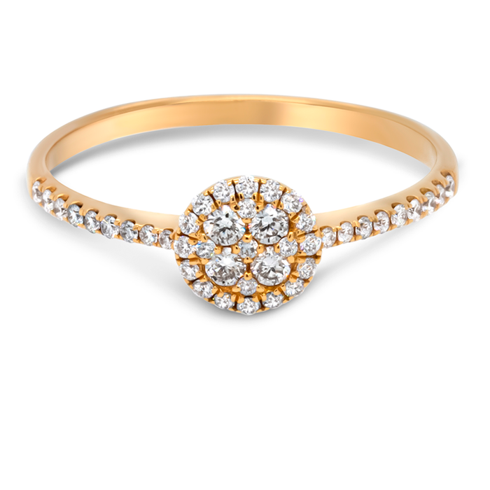 Bella ring med diamanter i 18 kt. guld på hvid baggrund
