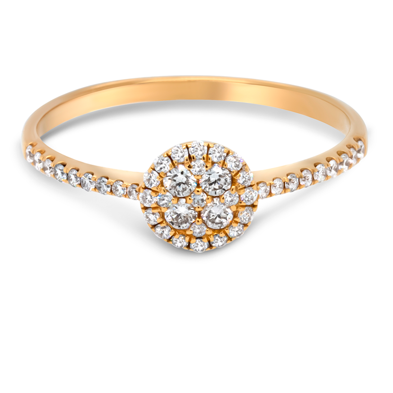 Bella ring med diamanter i 18 kt. guld på hvid baggrund