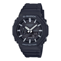 Casio G-Shock GA-2100-1AER sort analog-digitalt ur med ottekantet urkasse