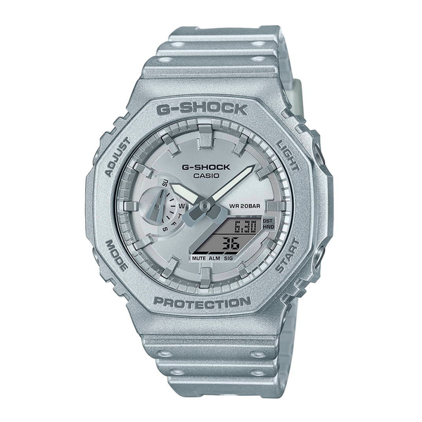 Casio G-Shock GA-2100FF-8AER med sølvgrå urkasse, rem og analogt-digitalt display