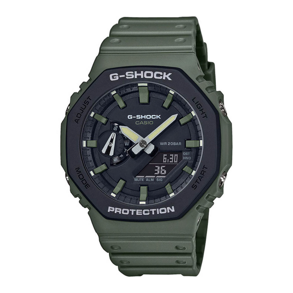 Casio G-Shock GA-2110SU-3AER med grøn rem, grøn urkasse og sort urskive