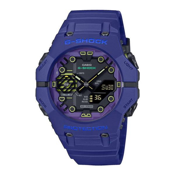 Casio G-Shock GA-B001CBR-2AER med blå urkasse, Bluetooth og analog-digital visning