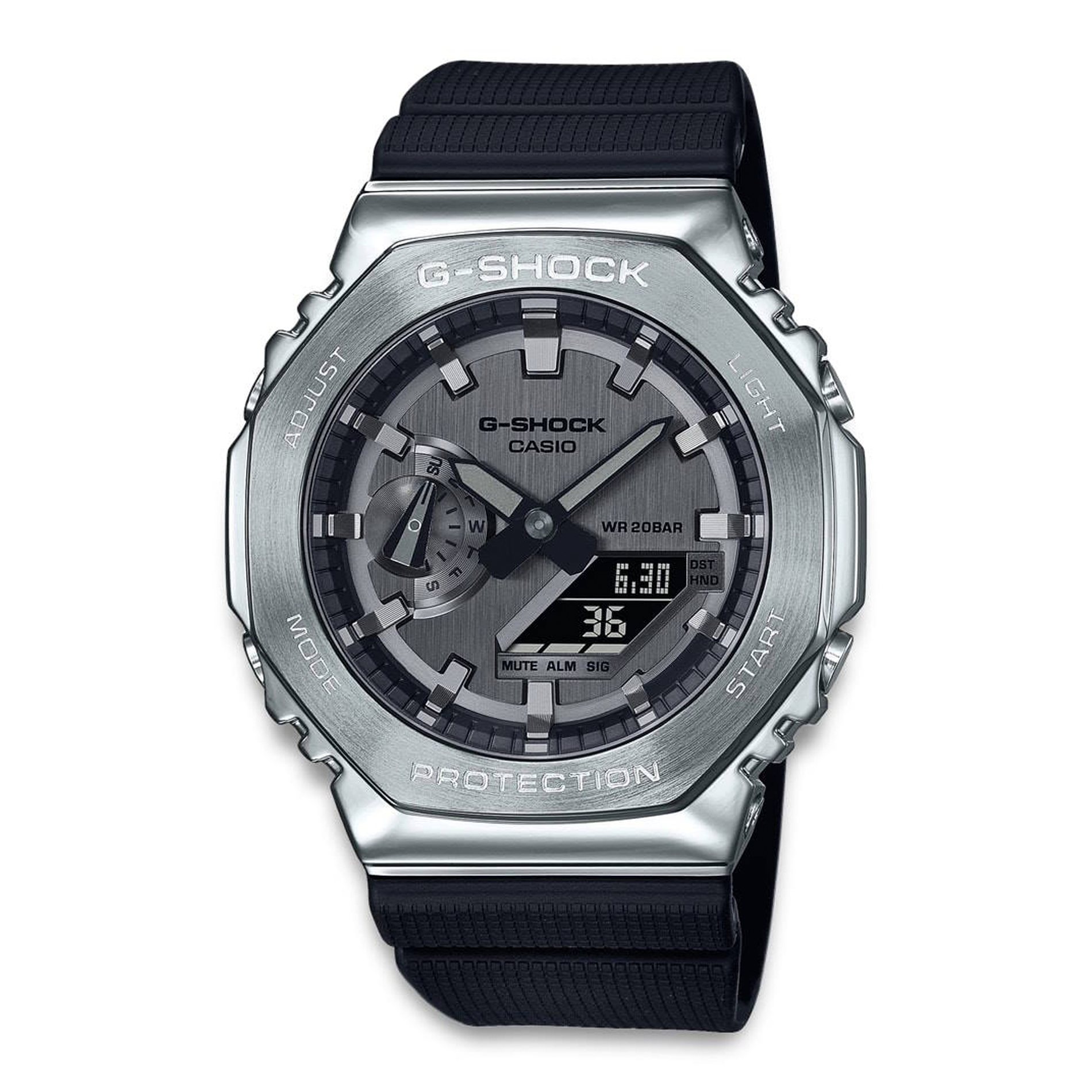 Casio G-Shock GM-2100-1AER-MAN herreur med stålbezel og sort resinrem