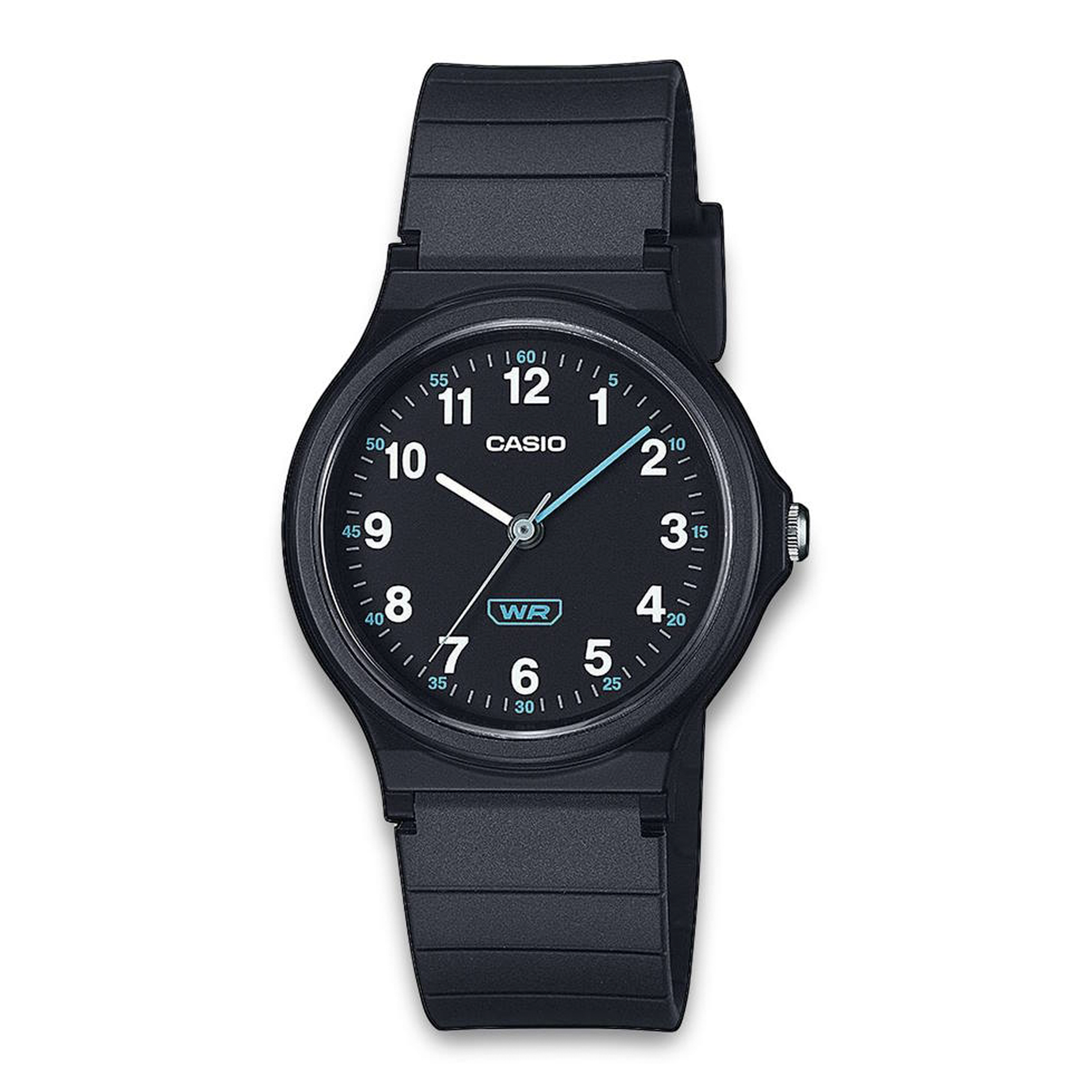 Casio Timeless LQ-24B-1BEF dameur med sort urkasse, sort rem og sort urskive med hvide tal