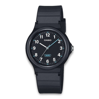 Casio Timeless LQ-24B-1BEF dameur med sort urkasse, sort rem og sort urskive med hvide tal