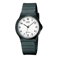 Casio Timeless MQ-24-7BLLEG armbåndsur med hvid urskive og sort resinrem