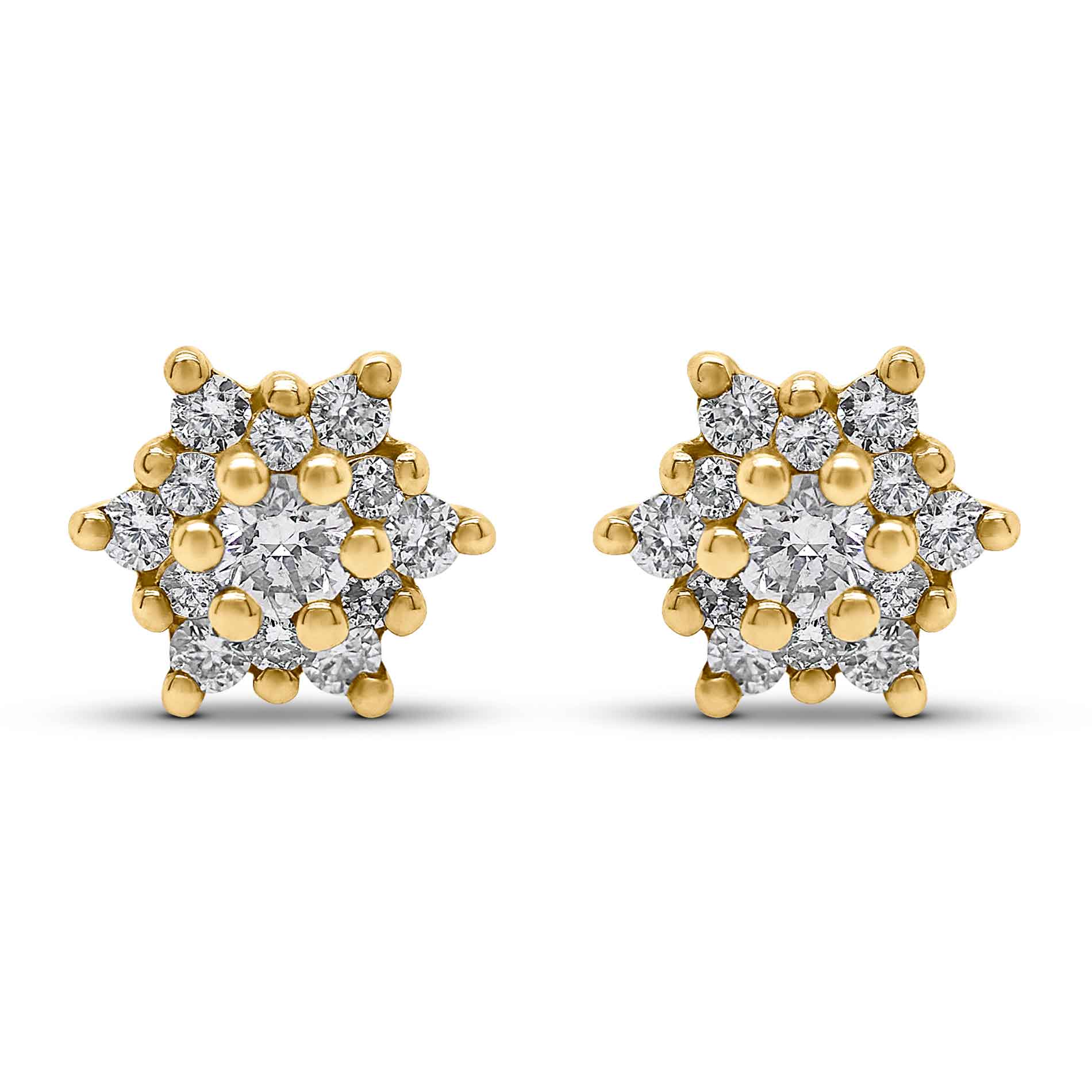 Diamantørestikker i guld i stjernedesign