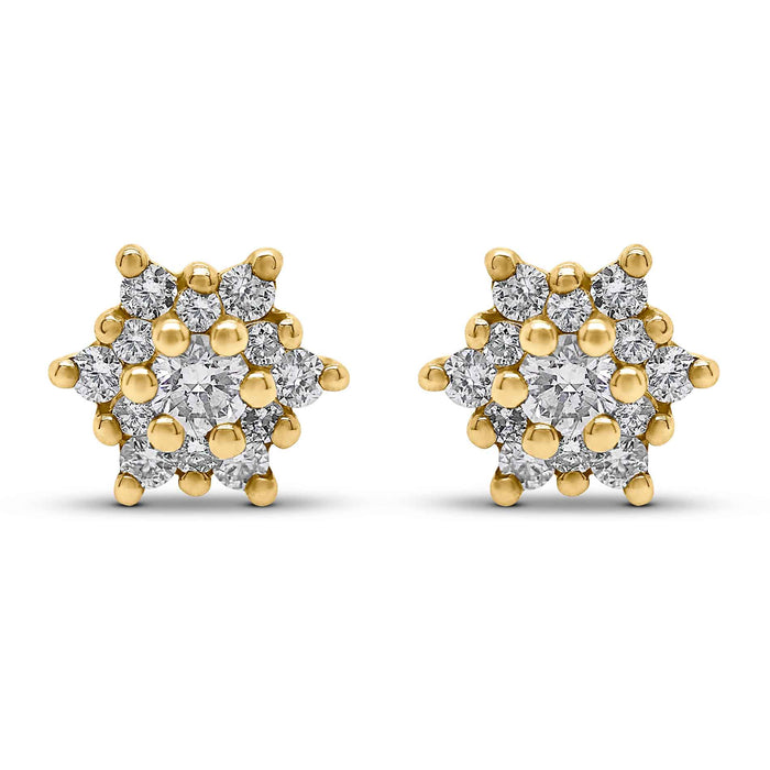 Diamantørestikker i guld i stjernedesign