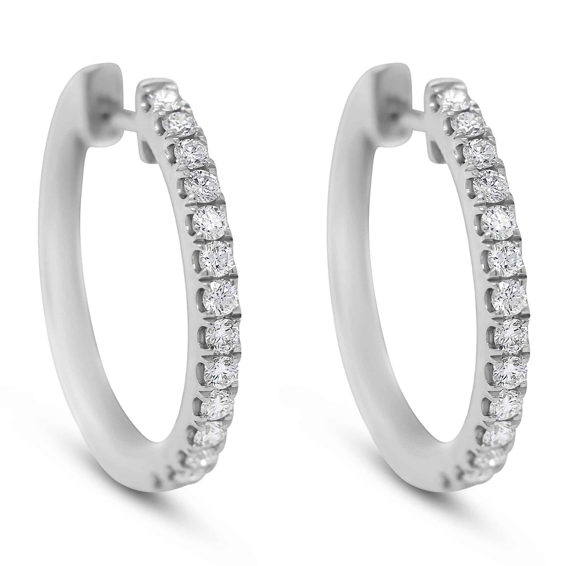 Diamantcreoler i hvidguld