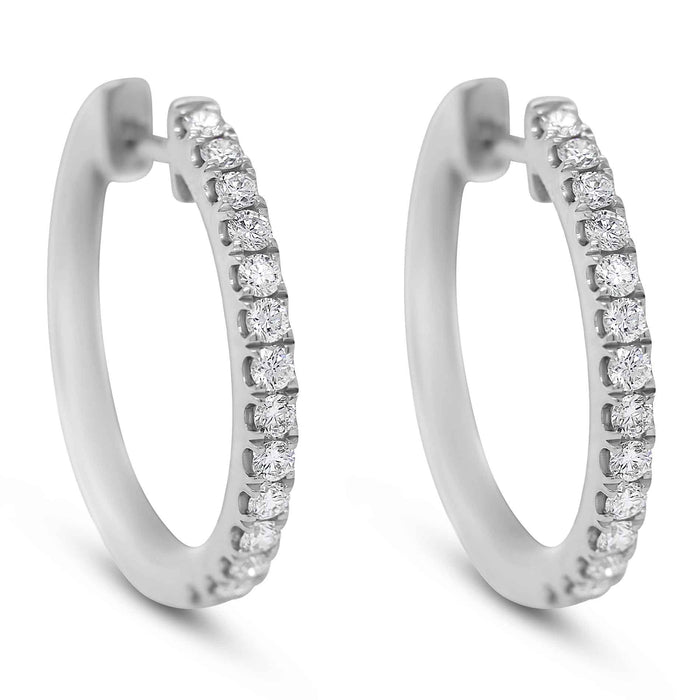 Diamantcreoler i hvidguld