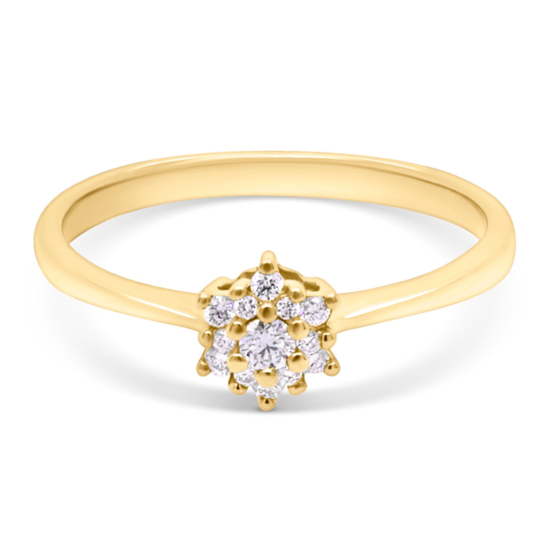 Diamantring i guld med stjernedesign