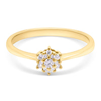 Diamantring i guld med stjernedesign