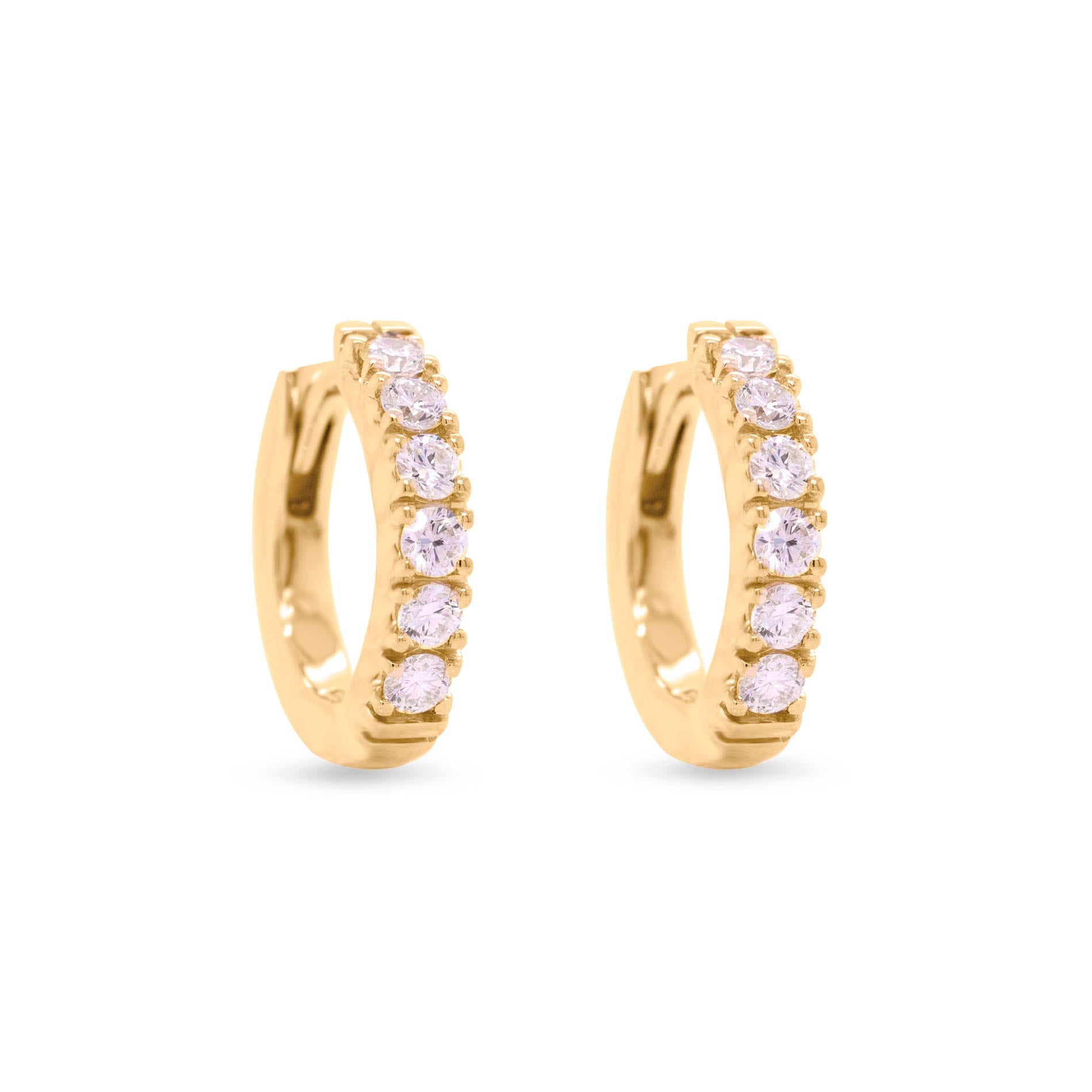 Diamantcreoler i guld