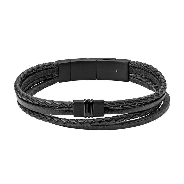 Sort læderarmbånd fra Fossil