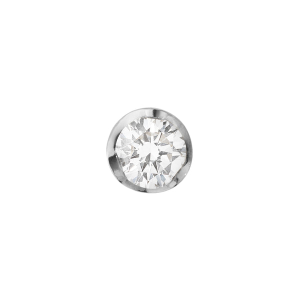 Georg Jensen Signature Diamonds ørestik i hvidguld med 0,10 ct forfra