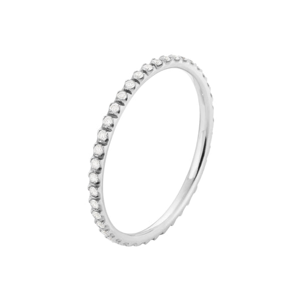 Georg Jensen Signature Diamonds Small ring i 18 karat hvidguld med diamanter