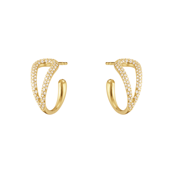 Georg Jensen Mercy creoler i 18 karat guld med diamanter