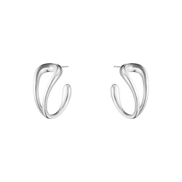 Georg Jensen Mercy creoler i sterlingsølv med flydende form