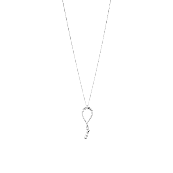 Georg Jensen Mercy lang halskæde i sterlingsølv med snoet vedhæng