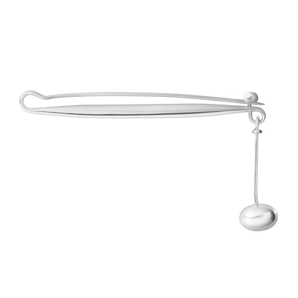 Georg Jensen Vivianna Torun broche i sterlingsølv med bevægeligt vedhæng