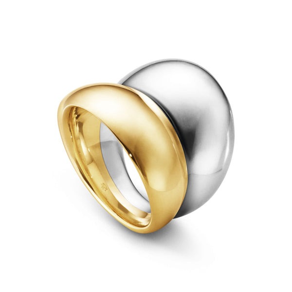 Georg Jensen Curve ring i sterlingsølv og 18 karat guld