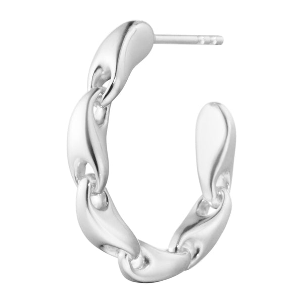 Georg Jensen Reflect Chain Single Hoop i sterlingsølv set fra siden