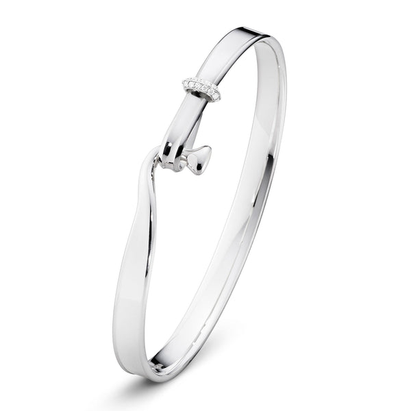 Georg Jensen Torun armring i sterlingsølv med diamanter