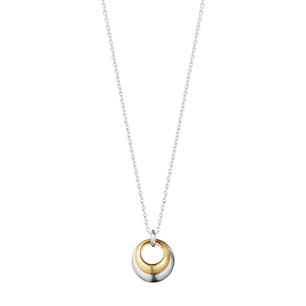 Georg Jensen Curve vedhæng i sterlingsølv og 18 karat guld på ankerkæde