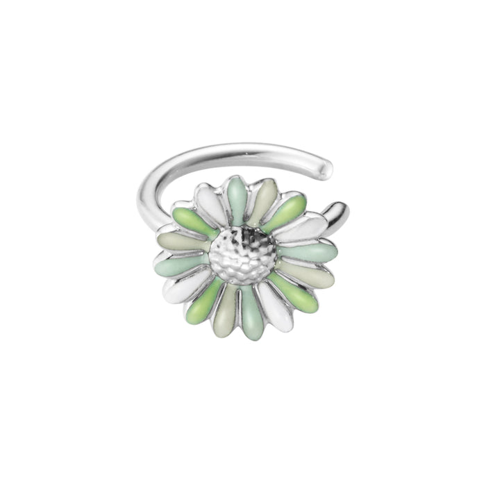 Georg Jensen Daisy x Stine Goya earcuff i sølv med farvede blomsterblade