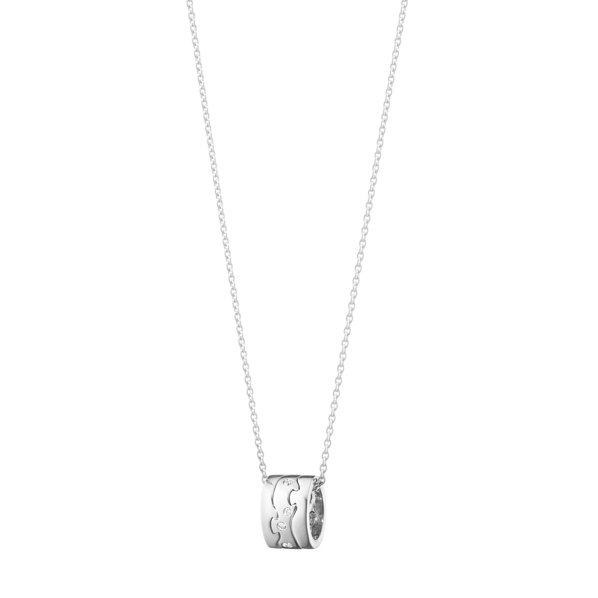 Georg Jensen Fusion halskæde i hvidguld med diamanter