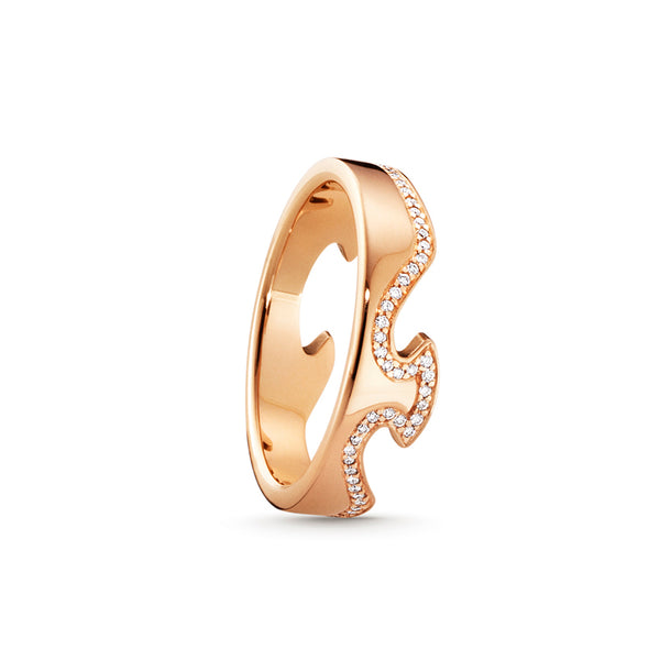 Georg Jensen Fusion endering i 18 karat rosaguld med diamanter, set stående