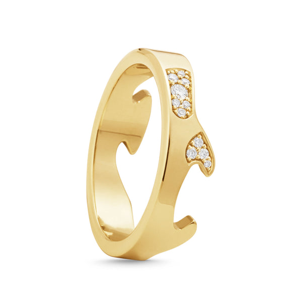 Georg Jensen Fusion endering AB i 18 karat guld med pavé diamanter, set stående