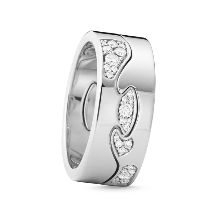 Georg Jensen Fusion ring i 18 karat hvidguld med diamanter, kombineret med en anden ring