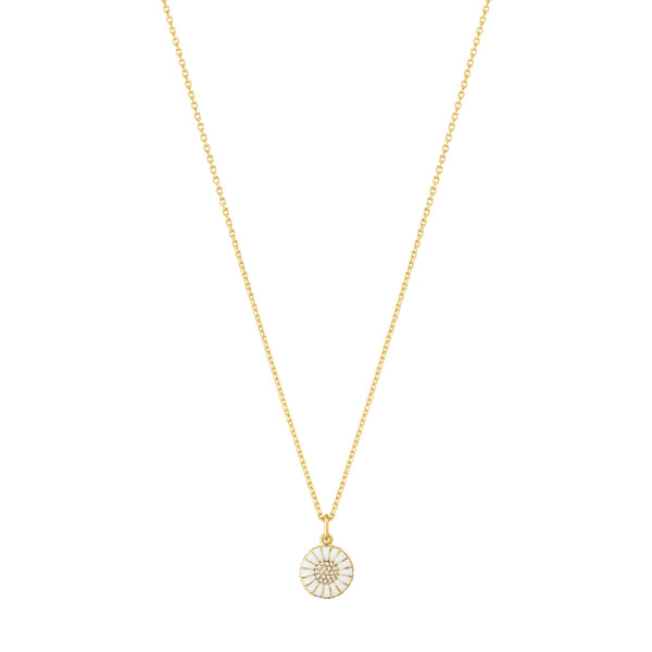 Georg Jensen Daisy Diamond halskæde forgyldt med hvid marguerit og diamanter