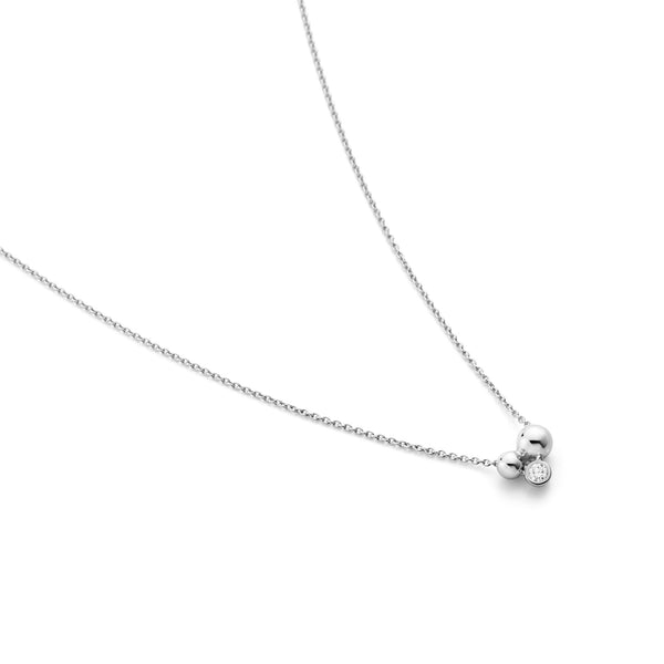 Georg Jensen Moonlight Grapes halskæde i sølv med diamant