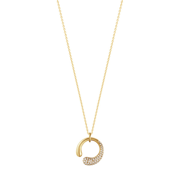 Georg Jensen Mercy halskæde i 18 karat guld med pavé diamanter